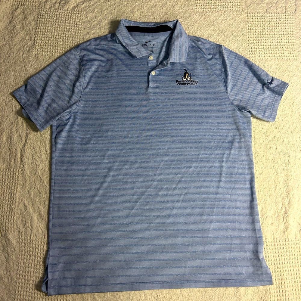 Nike Dri-Fit Blue Striped Golf Polo Passaconaway Country Club